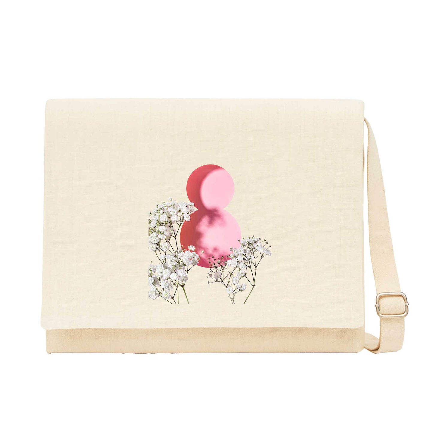 Soft Floral 8 March Krem Kanvas Postacı Çantası