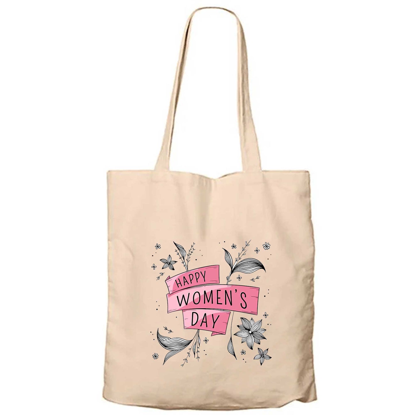Happy Women's Day Fermuarlı Bez Çanta Gabardin