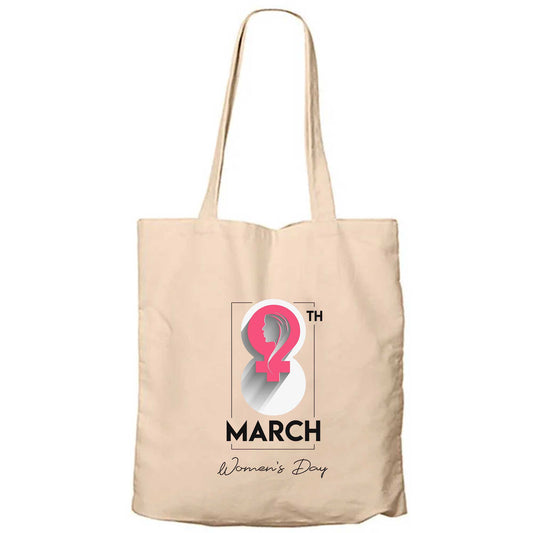 8 th March Fermuarlı Bez Çanta Gabardin