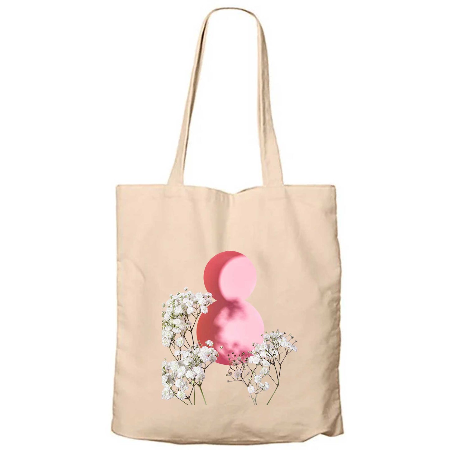 Soft Floral 8 March Fermuarlı Bez Çanta Gabardin