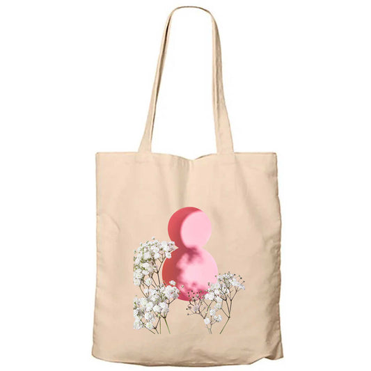 Soft Floral 8 March Fermuarlı Bez Çanta Gabardin