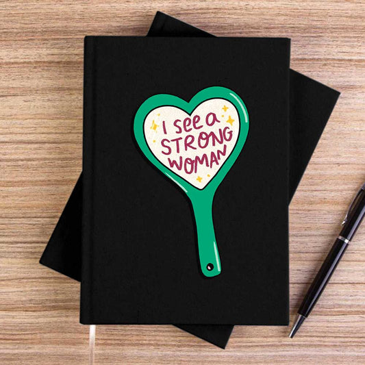 I See A Strong Woman Siyah Çizgisiz Kanvas Defter