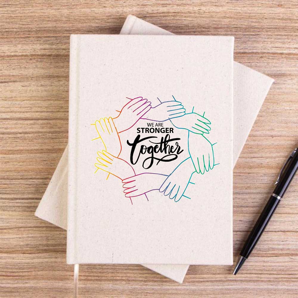 We Are Stronger Krem Çizgisiz Kanvas Defter
