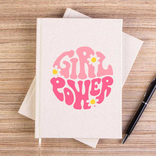 Girl Power Krem Çizgisiz Kanvas Defter