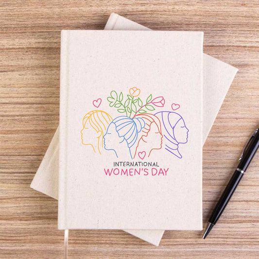 International Women'S Day Krem  Çizgisiz Kanvas Defter