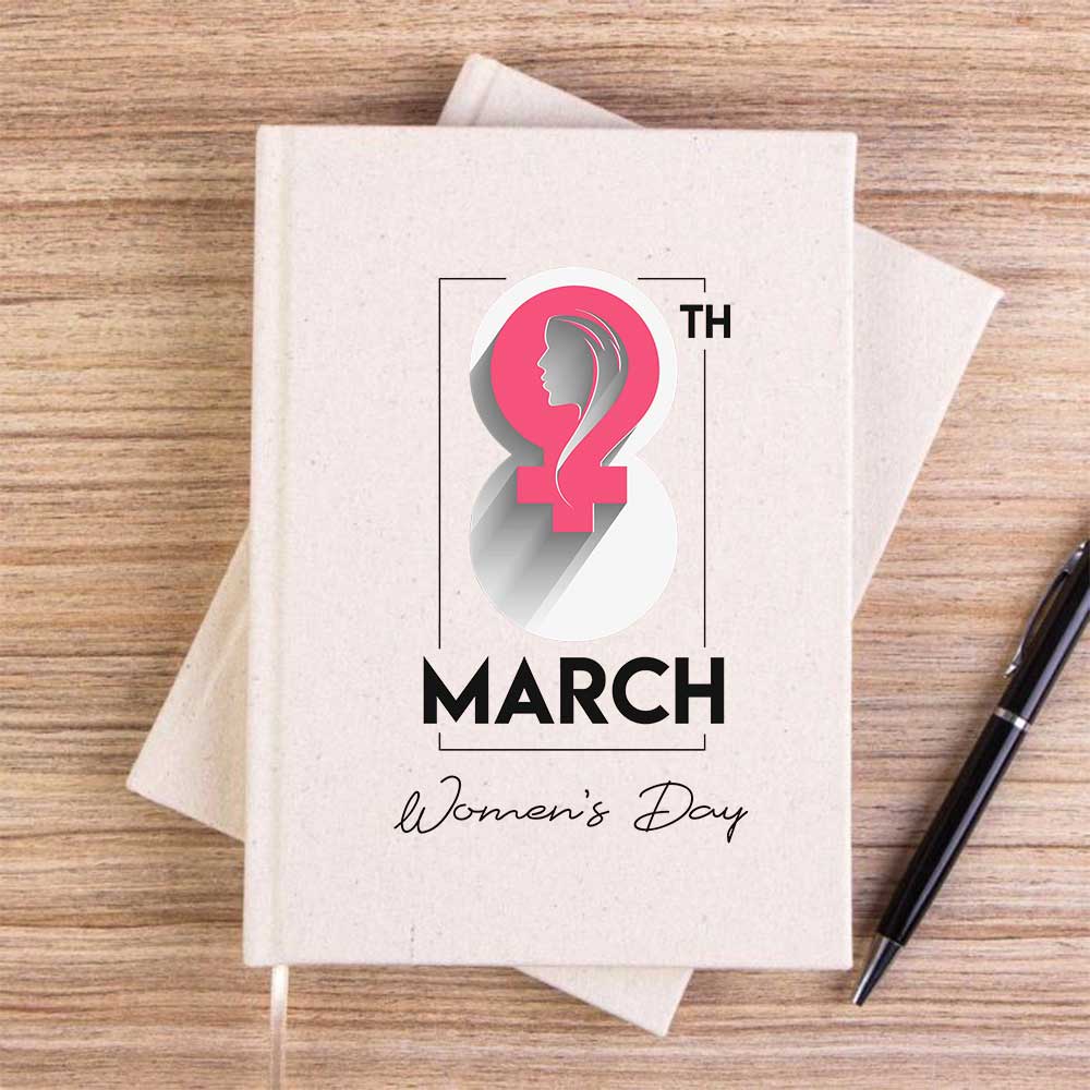 8 th March Krem  Çizgisiz Kanvas Defter