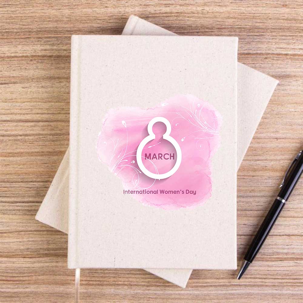 Soft Pink Women’s Day  Krem Çizgisiz Kanvas Defter