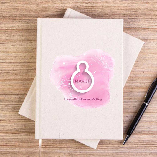 Soft Pink Women’s Day  Krem Çizgisiz Kanvas Defter