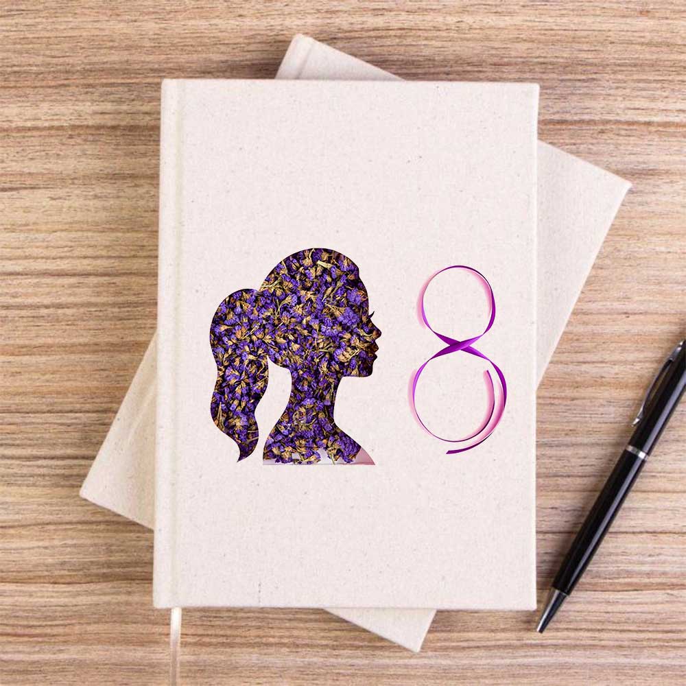 Kadın ve Doğa Krem Çizgisiz Kanvas Defter