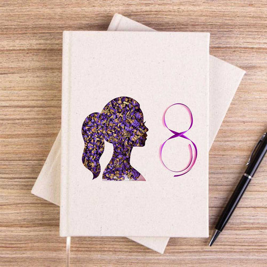 Kadın ve Doğa Krem Çizgisiz Kanvas Defter