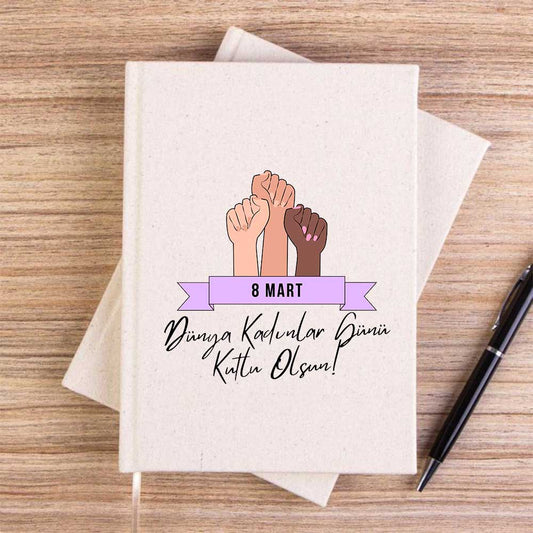 Birlikte Güçlüyüz Krem Çizgisiz Kanvas Defter