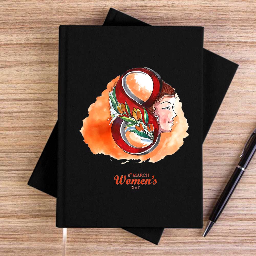 Kadın Ruhunun Zarafeti Siyah Çizgisiz Kanvas Defter