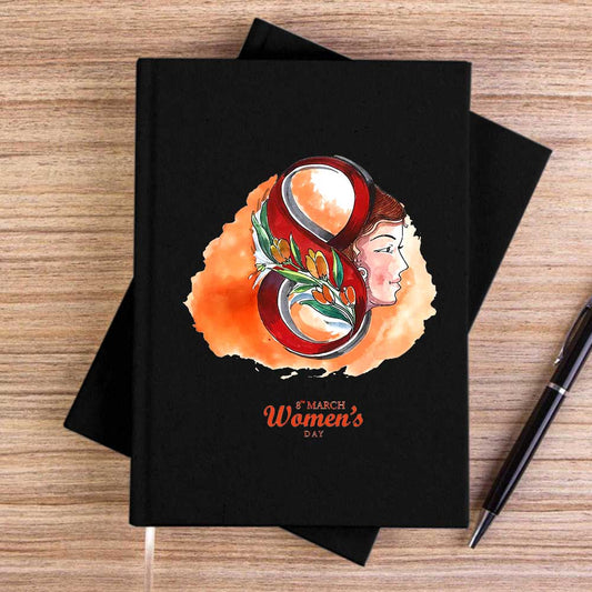 Kadın Ruhunun Zarafeti Siyah Çizgisiz Kanvas Defter