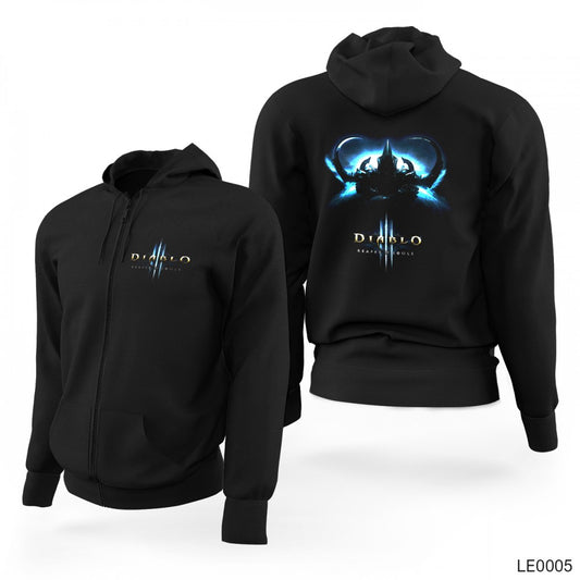 Diablo 3 Siyah Fermuarlı Limited Edition Kapşonlu Sweatshirt