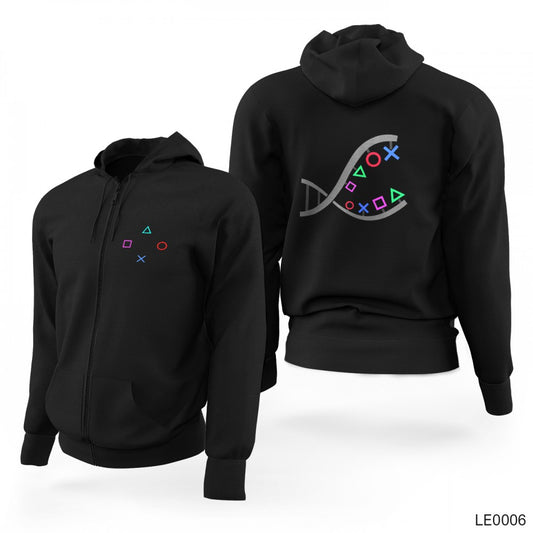 Gamer DNA Siyah Fermuarlı Limited Edition Kapşonlu Sweatshirt