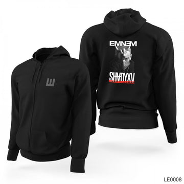 Eminem Shady XV Siyah Fermuarlı Limited Edition Kapşonlu Sweatshirt