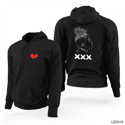 XXX Tentection Siyah Fermuarlı Limited Edition Kapşonlu Sweatshirt