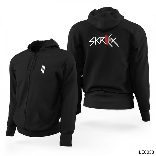 Skrillex Siyah Fermuarlı Limited Edition Kapşonlu Sweatshirt