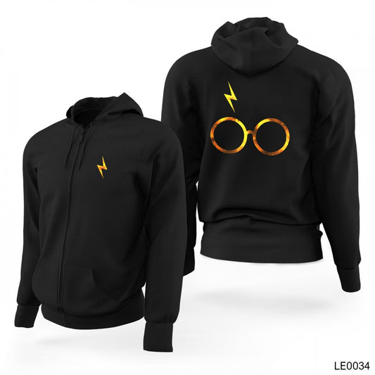 Harry Potter Siyah Fermuarlı Limited Edition Kapşonlu Sweatshirt