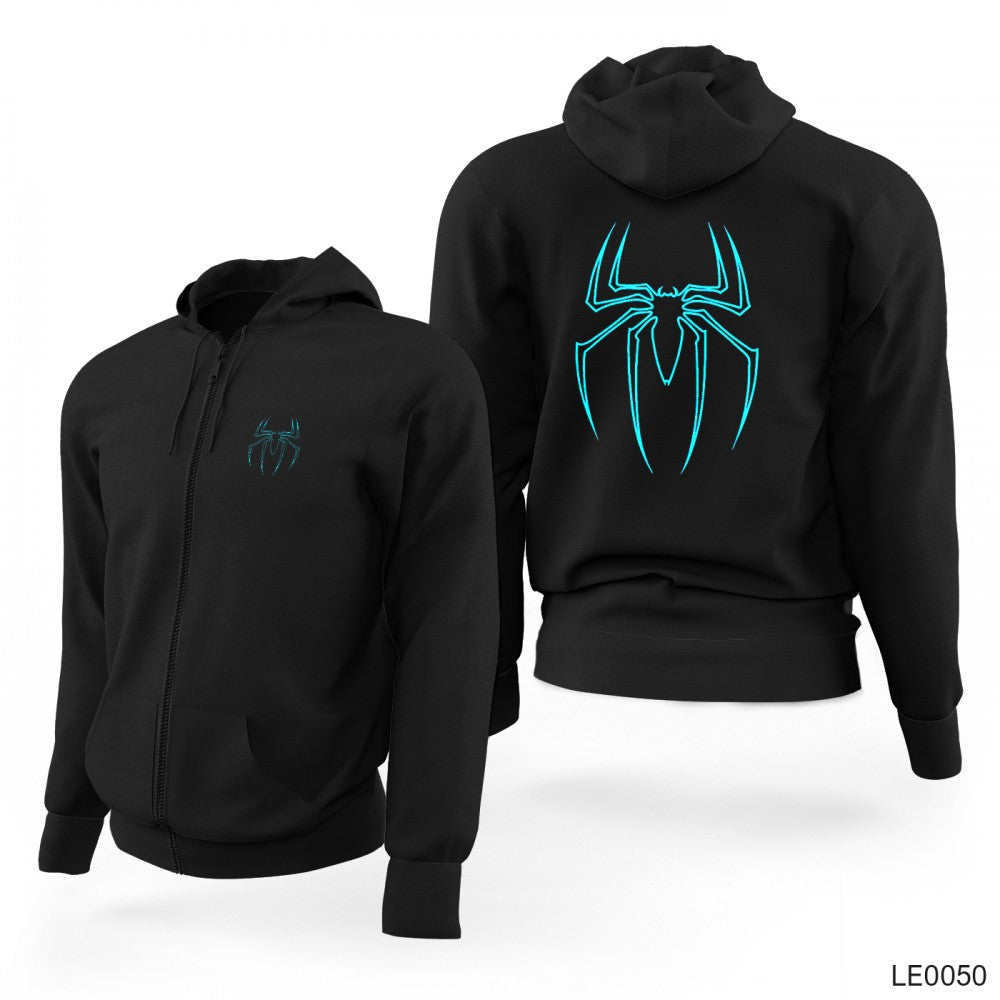 Spiderman Siyah Fermuarlı Limited Edition Kapşonlu Sweatshirt