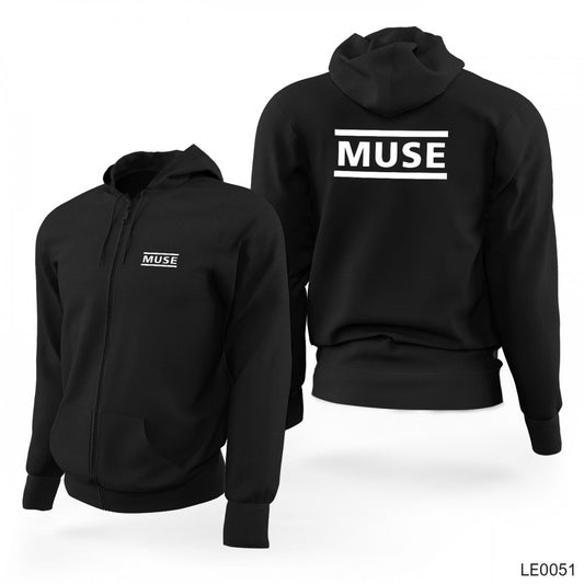 Muse Siyah Fermuarlı Limited Edition Kapşonlu Sweatshirt