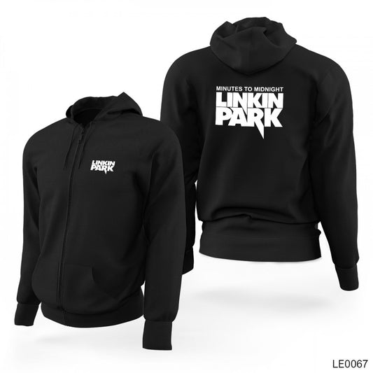 Link in Park Siyah Fermuarlı Limited Edition Kapşonlu Sweatshirt