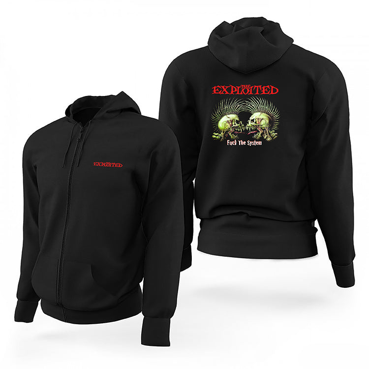 The Exploited Siyah Fermuarlı Limited Edition Kapşonlu Sweatshirt