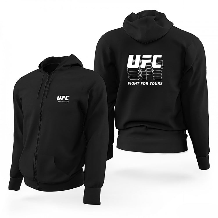 UFC Fight For Yours Limited Edition Kapşonlu Sweathsirt Siyah Fermuarlı Limited Edition Kapşonlu Sweatshirt