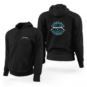 Metallica Hardwired Siyah Fermuarlı Limited Edition Kapşonlu Sweatshirt