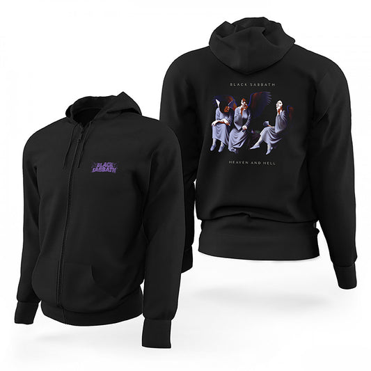 Black Sabbath Heaven and Hell Siyah Fermuarlı Limited Edition Kapşonlu Sweatshirt