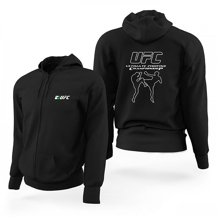 UFC Kick Siyah Fermuarlı Limited Edition Kapşonlu Sweatshirt