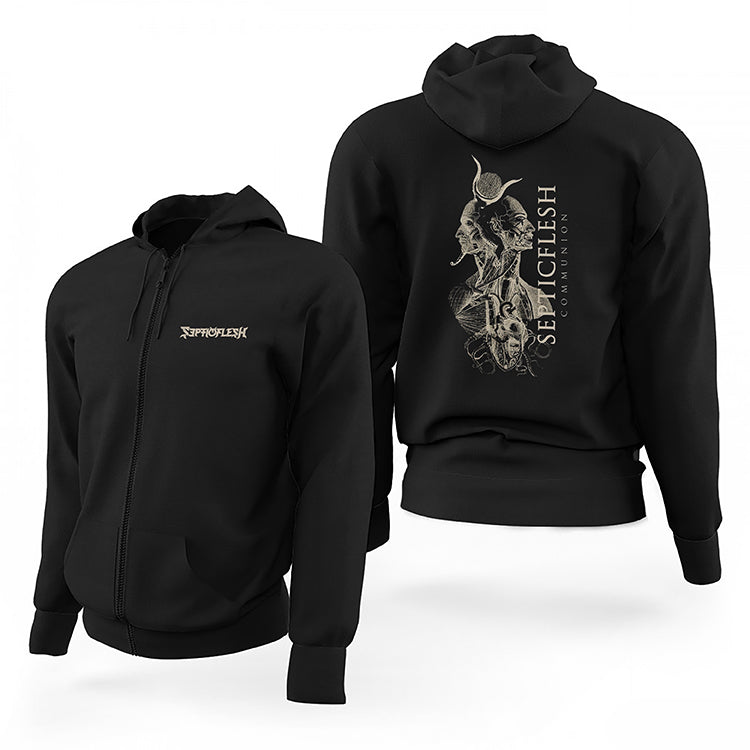 Septicflesh Communion Siyah Fermuarlı Limited Edition Kapşonlu Sweatshirt