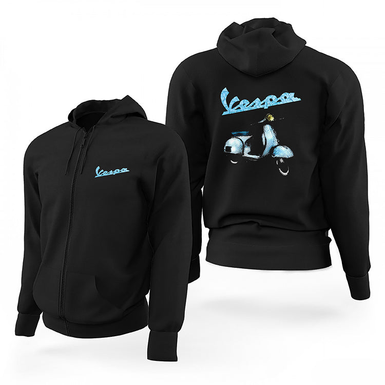 Motocycle Thunder Girl Siyah Fermuarlı Limited Edition Kapşonlu Sweatshirt