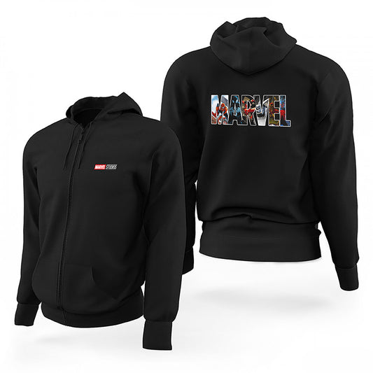 Marvel Spiderman in Post Siyah Fermuarlı Limited Edition Kapşonlu Sweatshirt