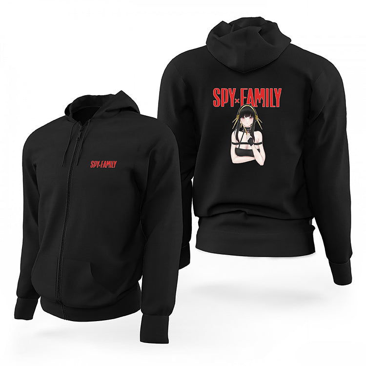 Spy x Family Anya Forger Siyah Fermuarlı Limited Edition Kapşonlu Sweatshirt