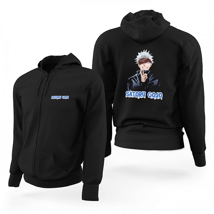 Jajutsu Kaisen Gojo Satoru Siyah Fermuarlı Limited Edition Kapşonlu Sweatshirt