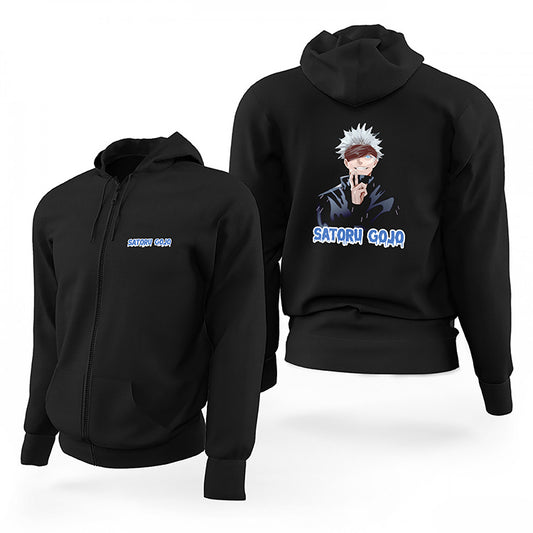 Jajutsu Kaisen Gojo Satoru Siyah Fermuarlı Limited Edition Kapşonlu Sweatshirt
