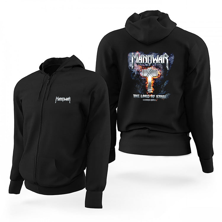 Manowar The Lord of Steel Siyah Fermuarlı Limited Edition Kapşonlu Sweatshirt