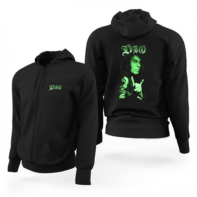 Dio Face Siyah Fermuarlı Limited Edition Kapşonlu Sweatshirt