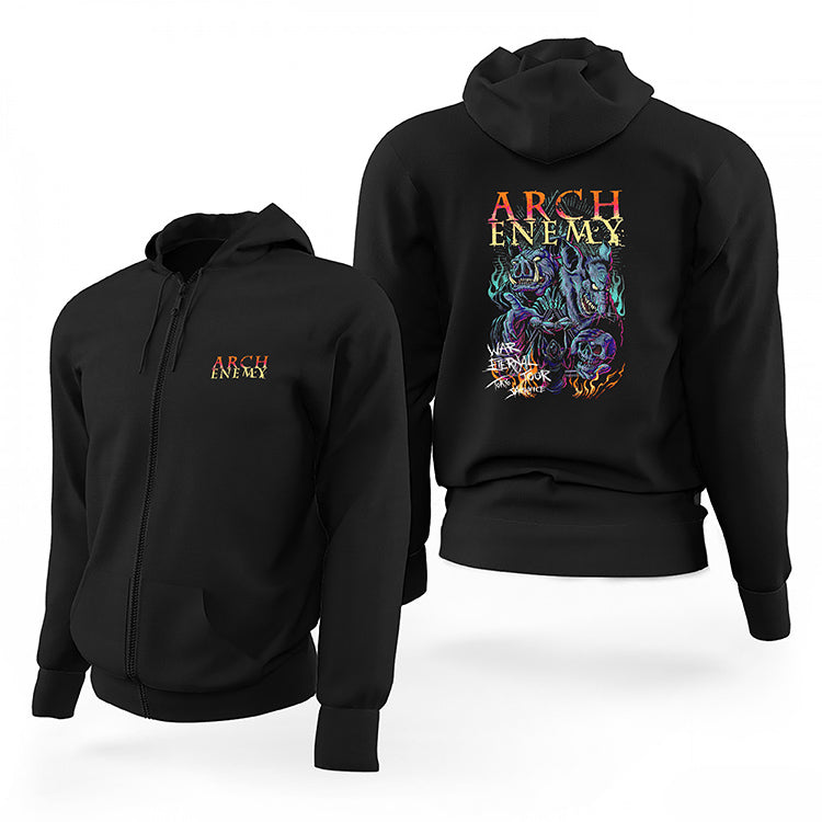 Arch Enemy War Eternal Your Tokyo Sacrifice Siyah Fermuarlı Limited Edition Kapşonlu Sweatshirt