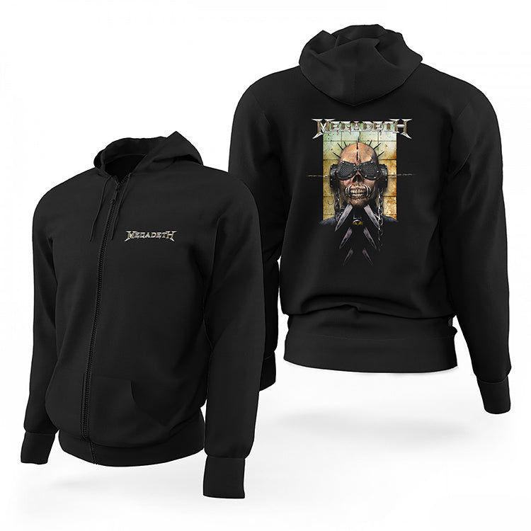 Megadeth Vic 3 Siyah Fermuarlı Limited Edition Kapşonlu Sweatshirt