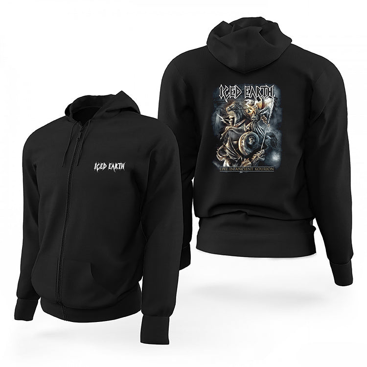 Iced Earth Siyah Fermuarlı Limited Edition Kapşonlu Sweatshirt