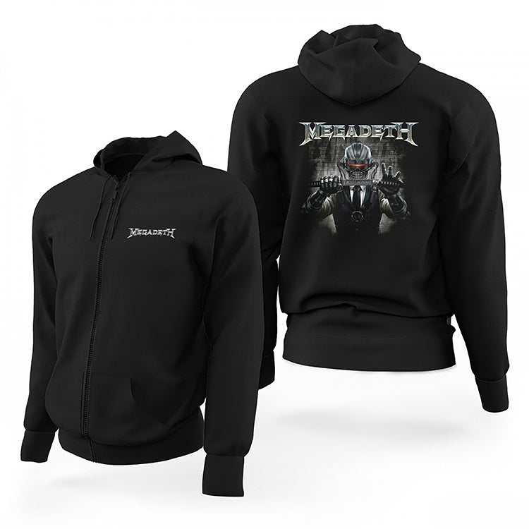 Megadeth Rust in Peace 2 Siyah Fermuarlı Limited Edition Kapşonlu Sweatshirt
