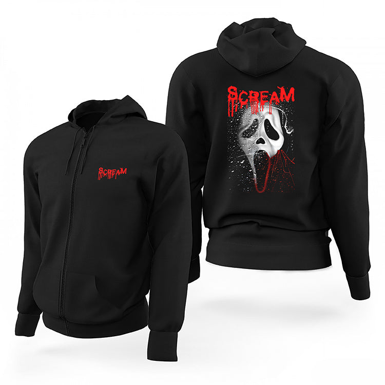 İndirimli Scream Drop Siyah Fermuarlı Limited Edition Kapşonlu Sweatshirt 