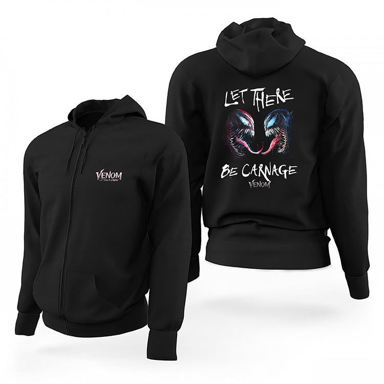 Venom 2 Let There be Carnage Kopya Siyah Fermuarlı Limited Edition Kapşonlu Sweatshirt