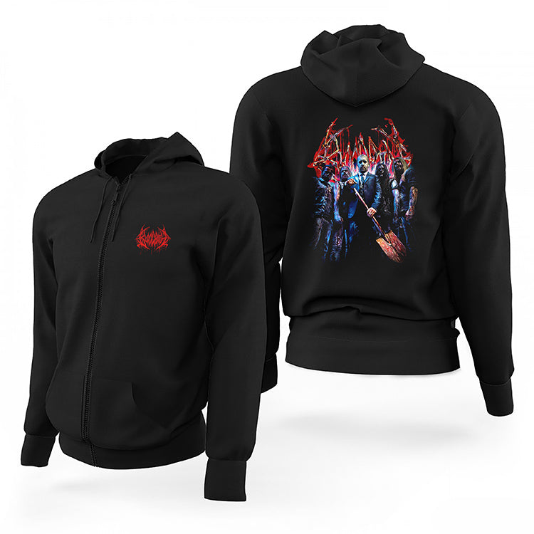 Bloodbath Group Siyah Fermuarlı Limited Edition Kapşonlu Sweatshirt