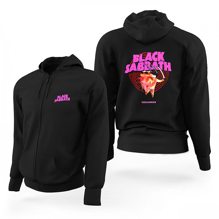 Black Sabbath Paranoid Black Siyah Fermuarlı Limited Edition Kapşonlu Sweatshirt