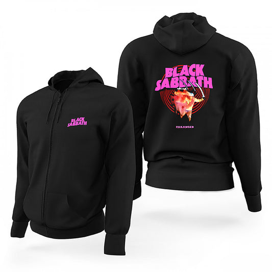 İndirimli Black Sabbath Paranoid Black Siyah Fermuarlı Limited Edition Kapşonlu Sweatshirt