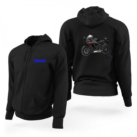 Yamaha YZF R1 Siyah Fermuarlı Limited Edition Kapşonlu Sweatshirt