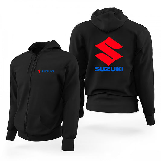 Suzuki Logo Siyah Fermuarlı Limited Edition Kapşonlu Sweatshirt